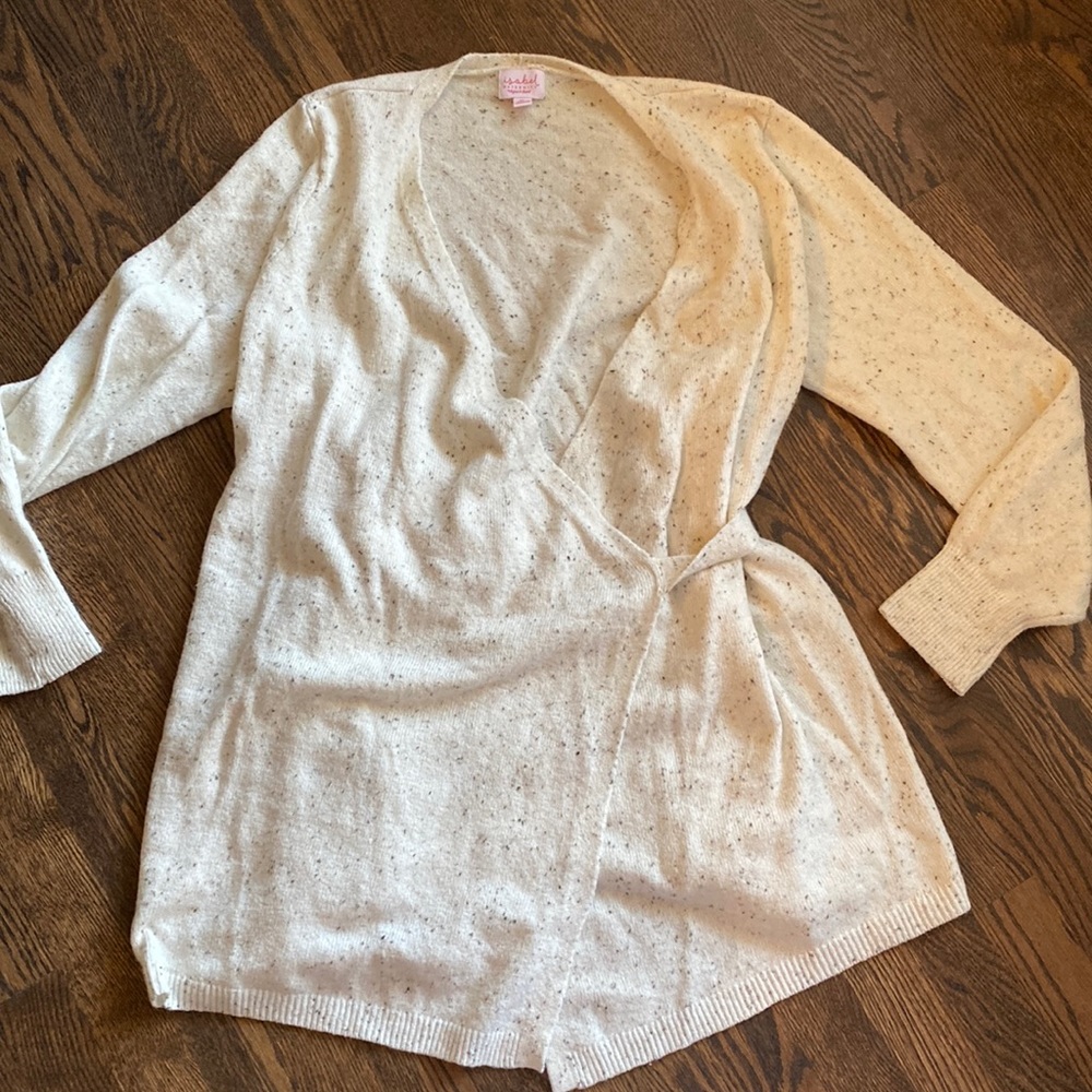 Flecked *maternity* wrap sweater